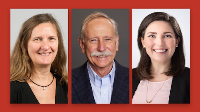 three headshots of speakers for the vascular aging panel