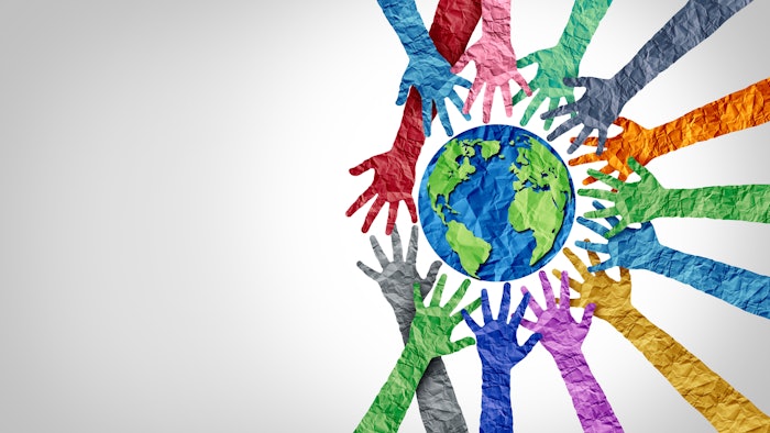 hands showing global collaboration