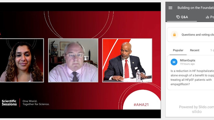 (from left to right): Nasrien E. Ibrahim, MD, Stefan D. Anker, MD, PhD, and Clyde W. Yancy, MD, MSc, FAHA