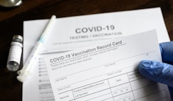A picture of COVID vaccination documents