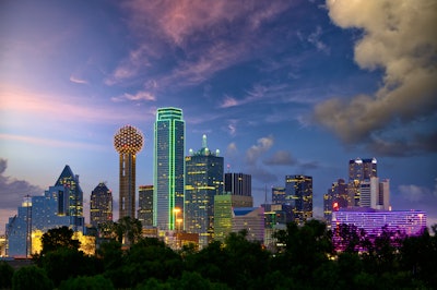 A picture of the skyline of Dallas, Texas