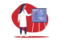 Illustration of a woman pointing at a poster