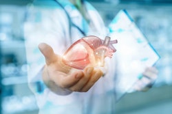 Graphic of doctor holding an illustrated heart in outstretched hand
