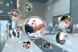 bubbles illustrating networking and engagement.