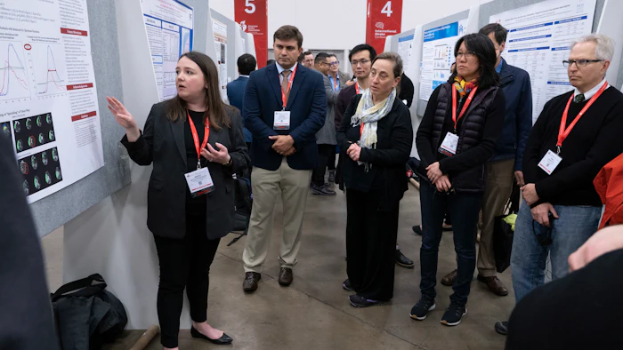Audience in the poster section