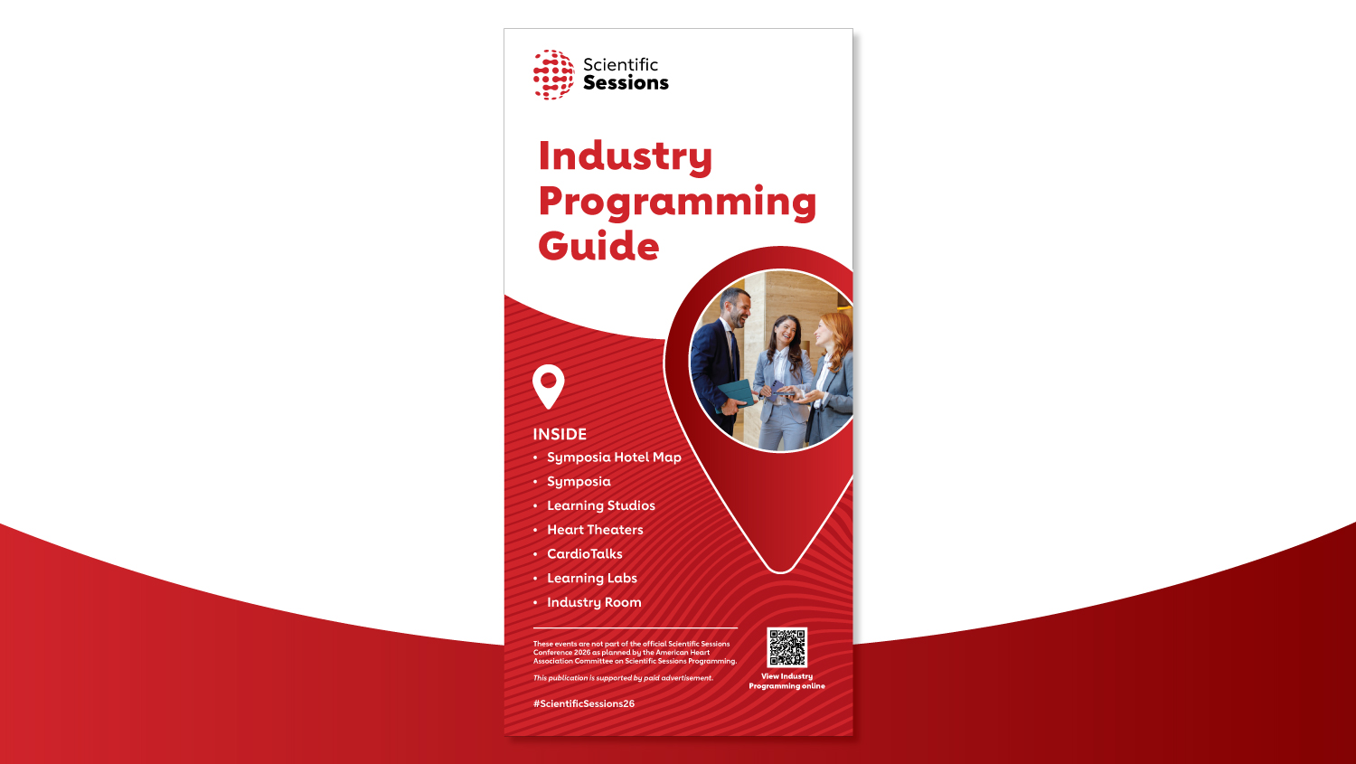 Scientific Sessions Industry Programming Guide brochure cover with symposium details and venue information